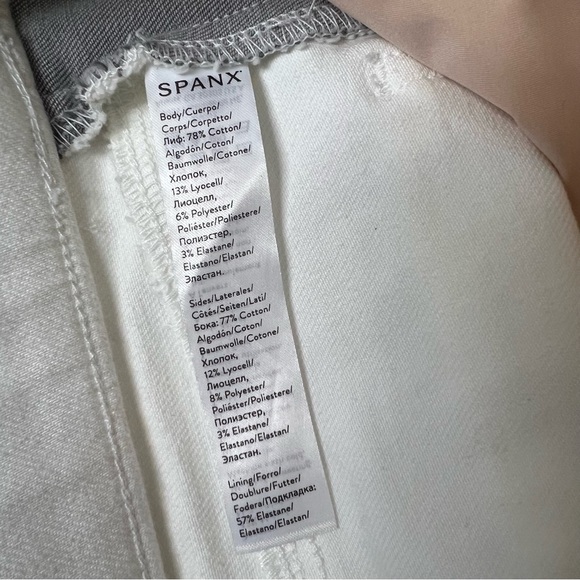 Spanx White Raw Hem Pull on Skinny Jeans with Side Stripe Size XS (0) NWT - Picture 11 of 14